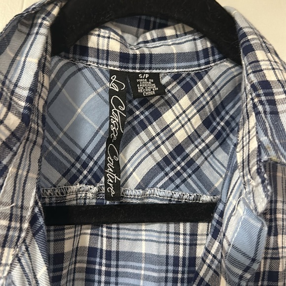 Blue plaid dress or cape - Picture 2 of 4